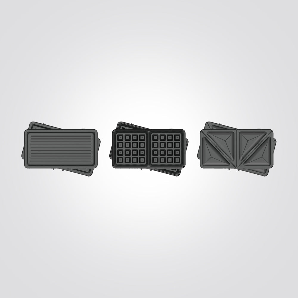 محمصة خبز مع ألواح قابلة للتبديل 3 في 1