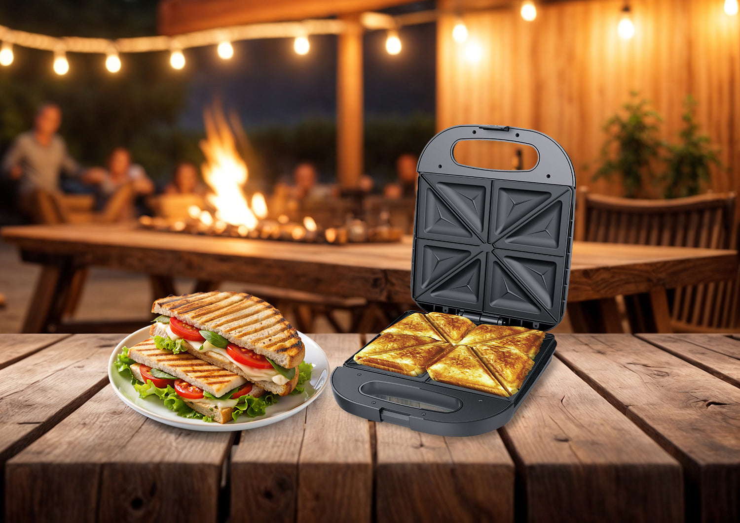 محمصة خبز مثلثة بأربع شرائح