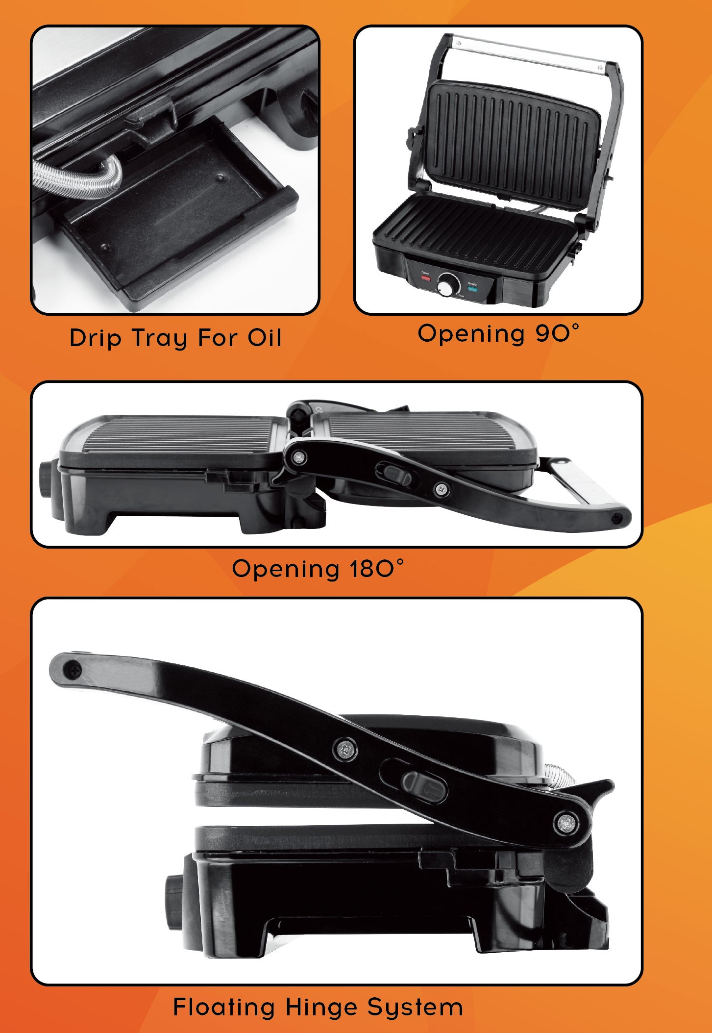 محمصة خبز مع فتحة شواية 180 درجة 1600 واط