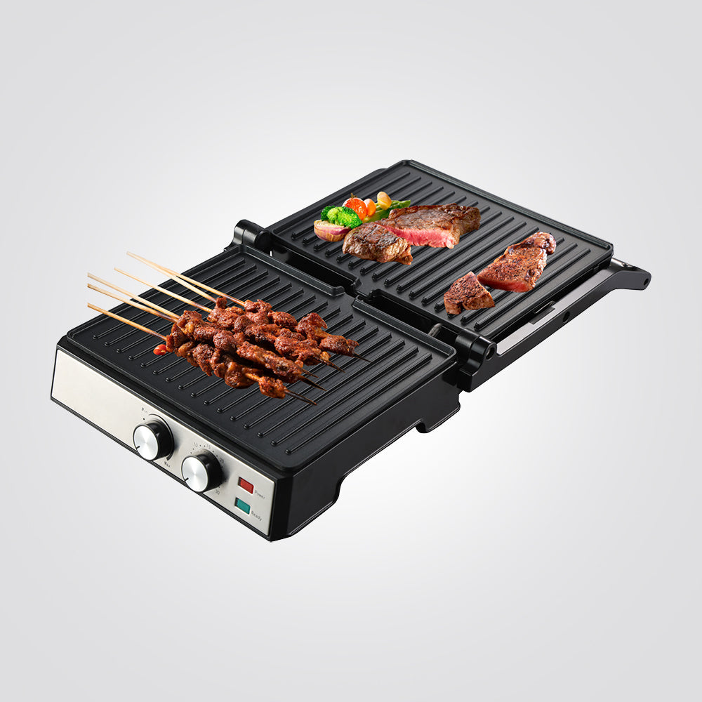 محمصة شواء احترافية + منظم درجة الحرارة يفتح 180 درجة 1500 واط