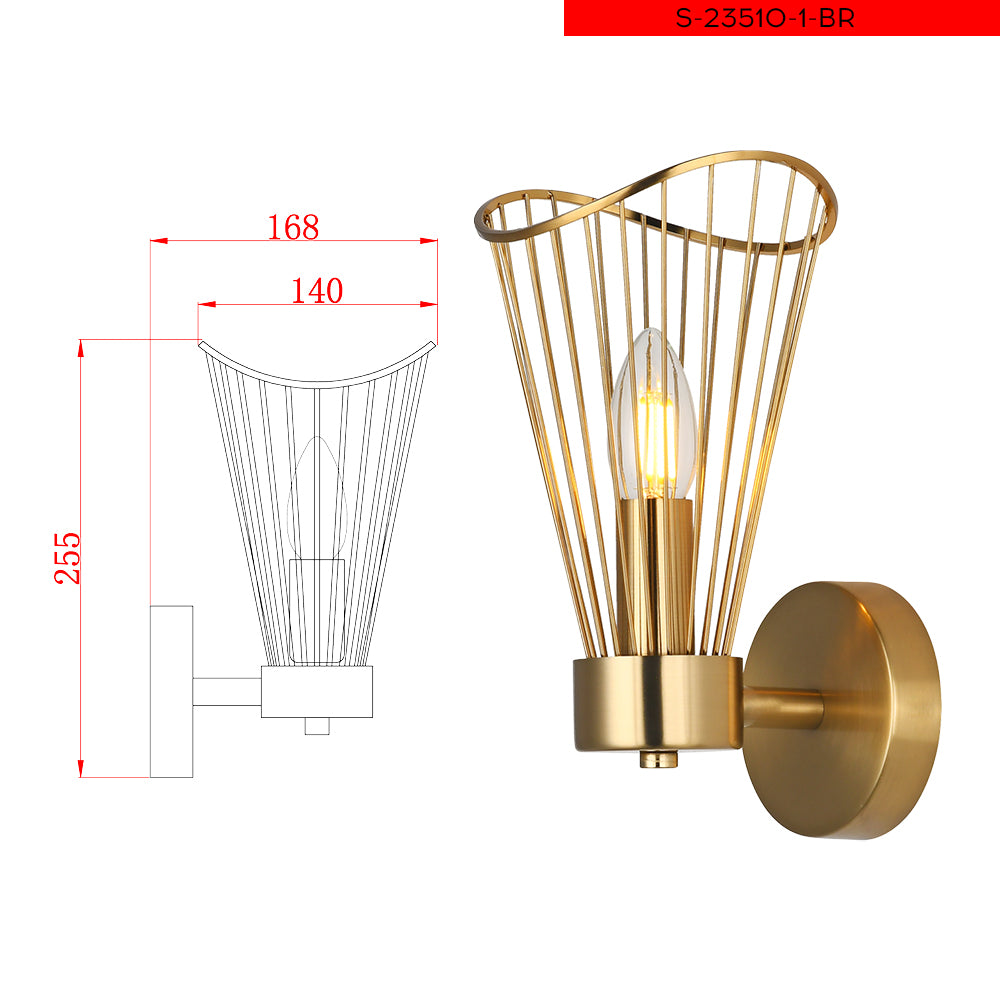 E14 מנורת קיר אפ פיילוט ברונז
