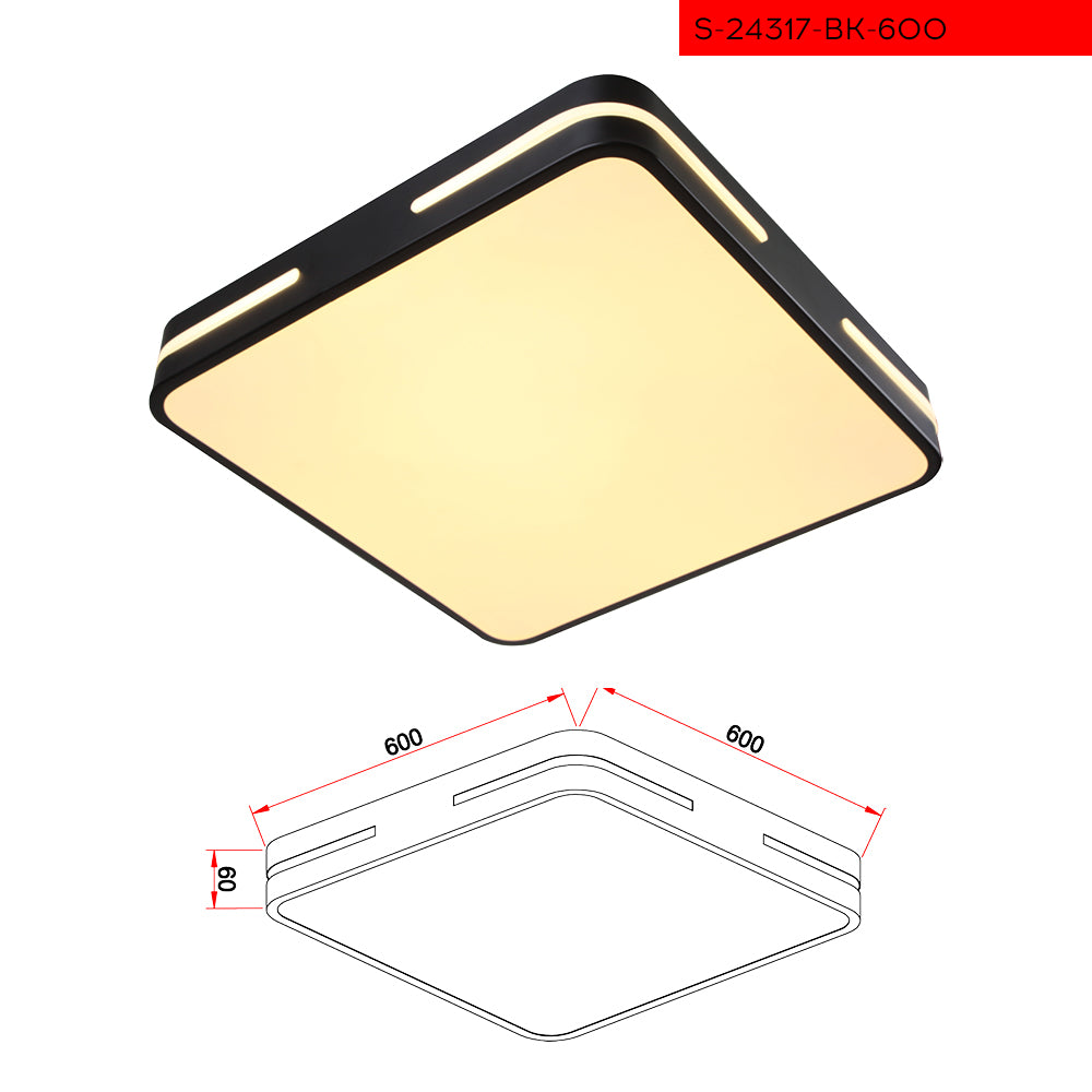 CCT 60CM 72W צמוד תקרה טורינו  לד קוטר שחור