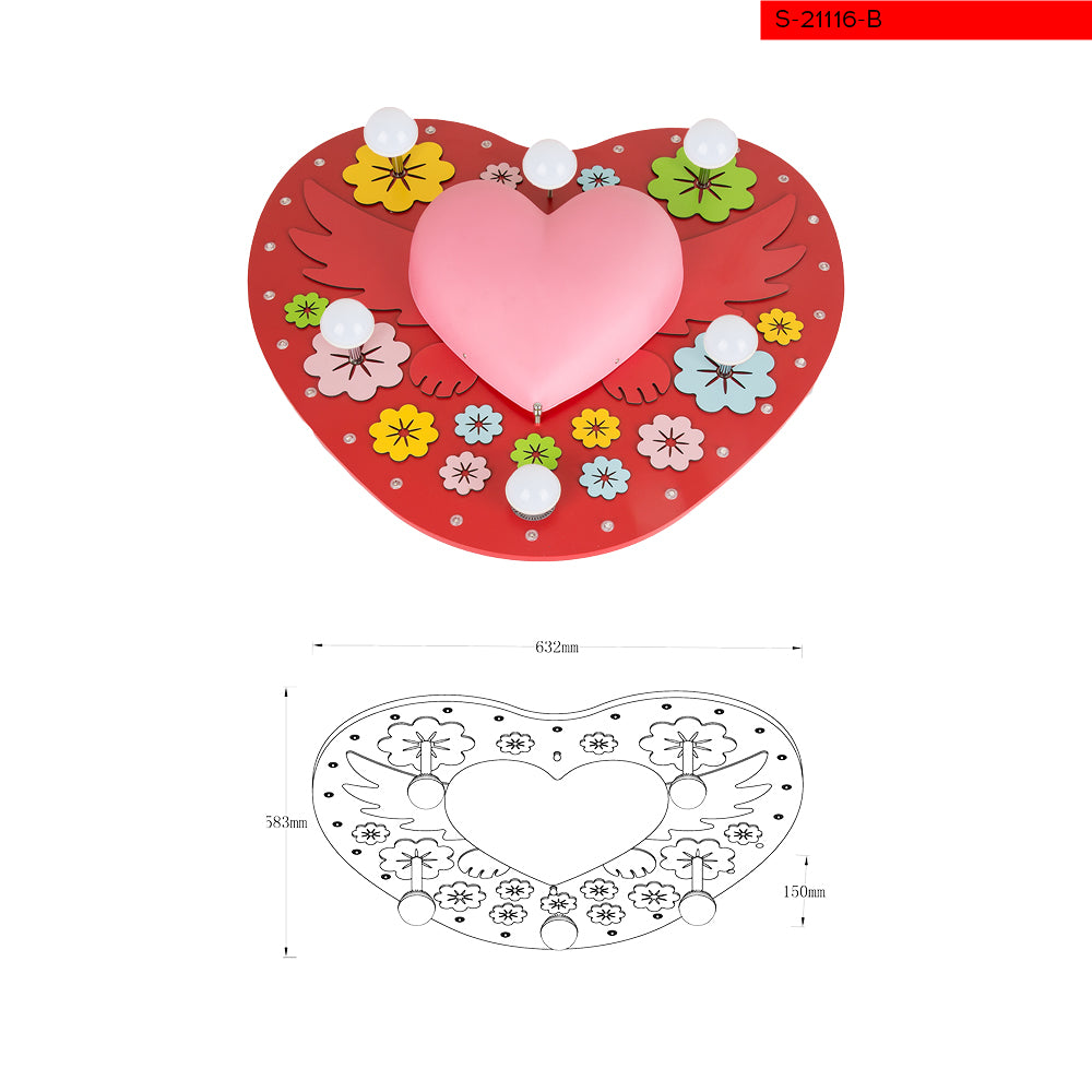 E27 צמוד תקרה מובייל לבבות