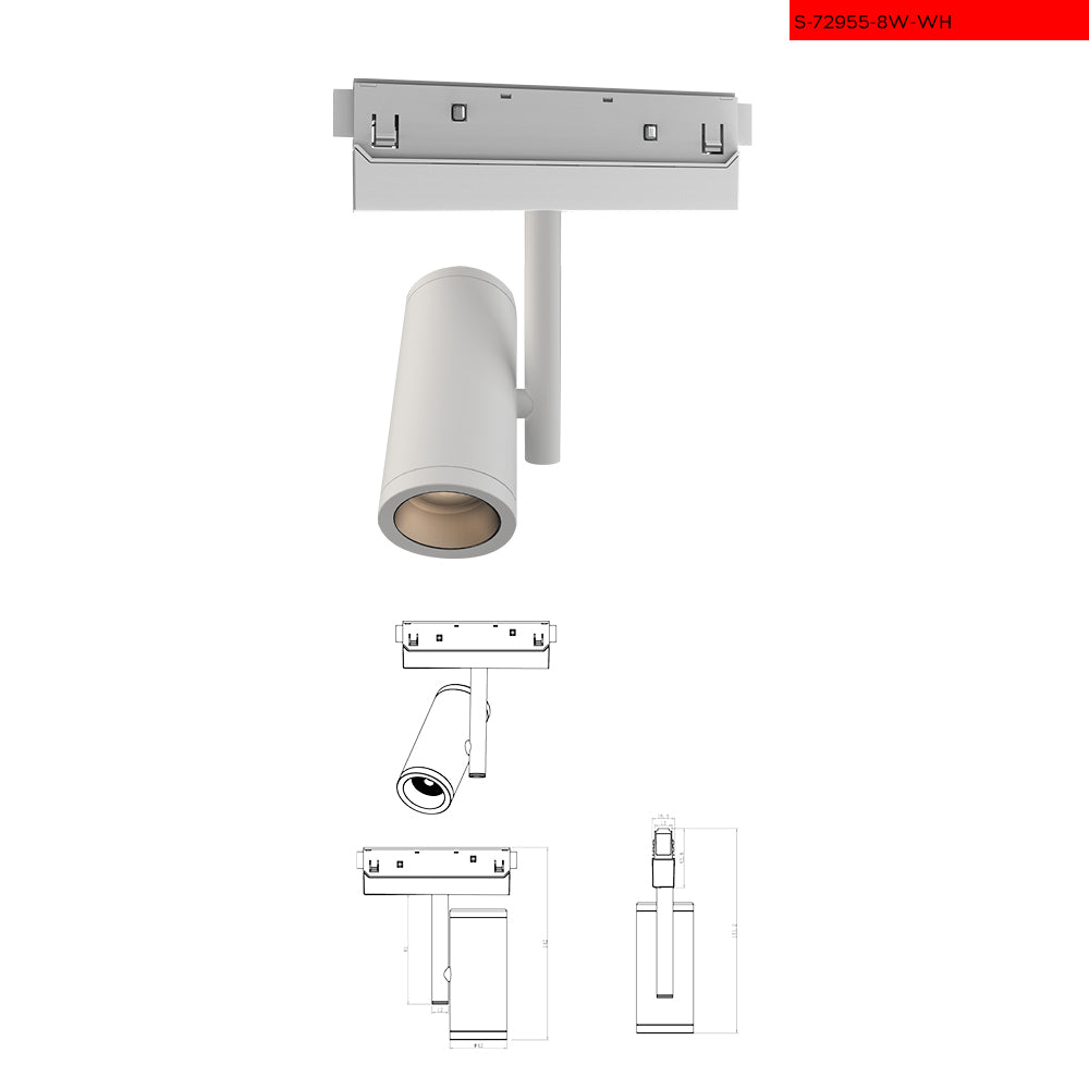 AP 48V 8W ספוט סיגר זרוע בודד לבן