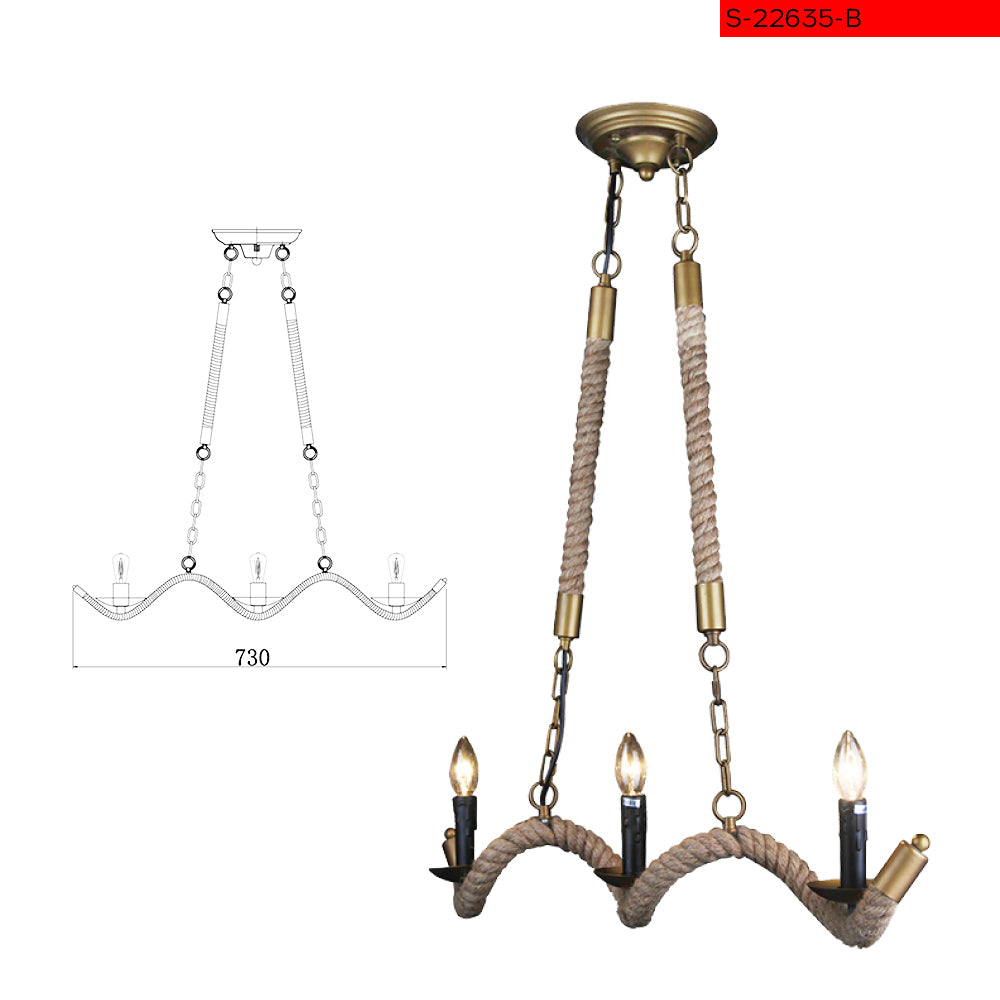 E27 3 B מנורת תליה לין נורות