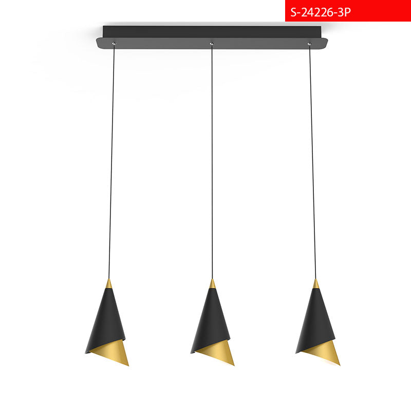 3*7W תליה גוני לד שלישייה שחור+זהב
