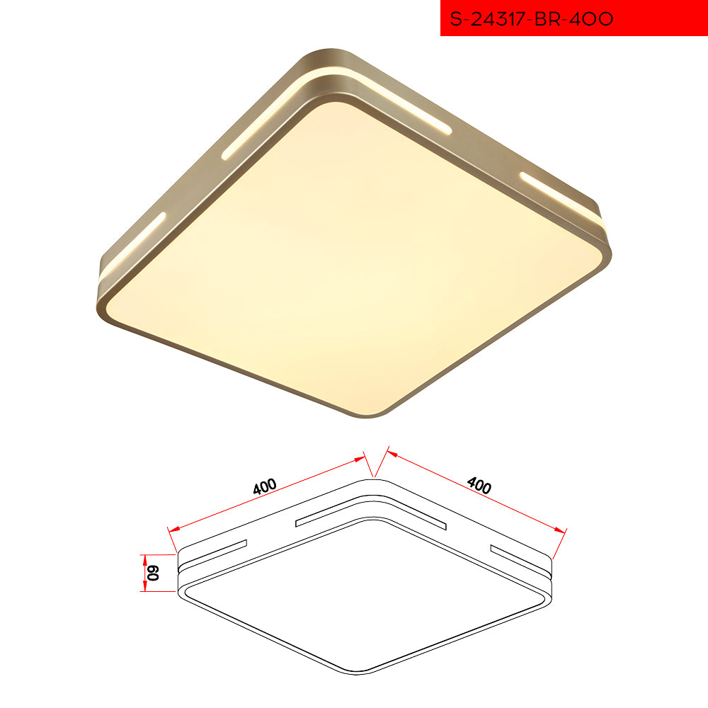 CCT 40CM 32W צמוד תקרה טורינו  לד קוטר פליז