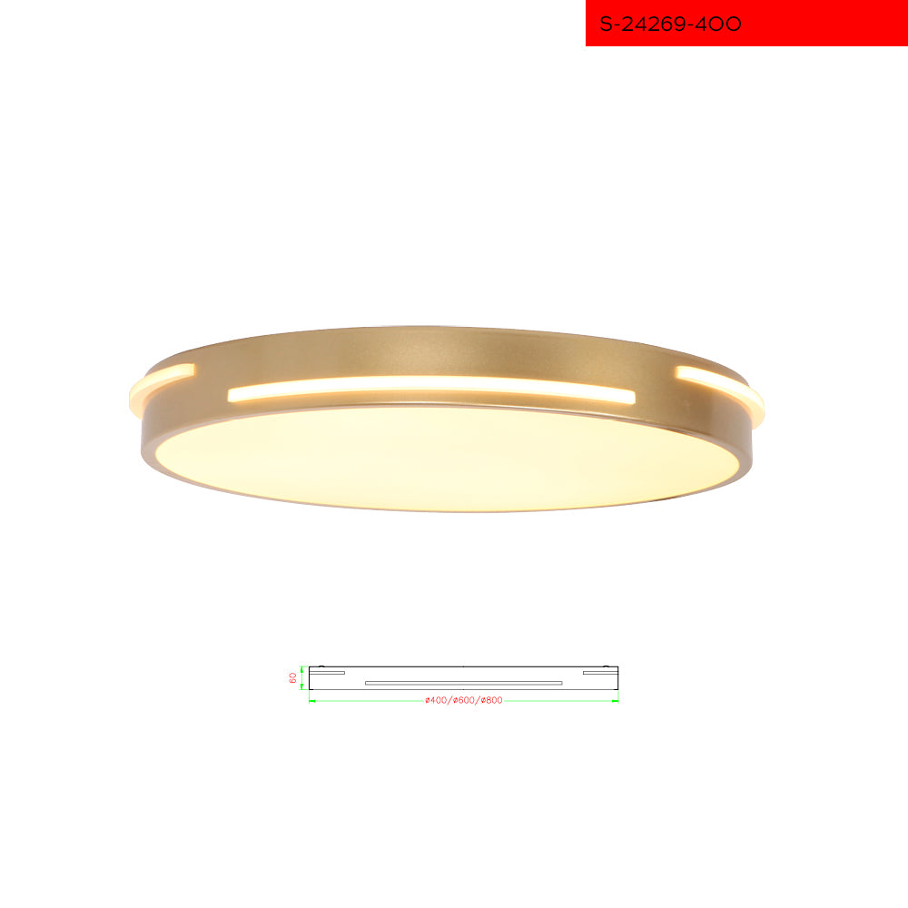 400 צמוד תקרה לון עגול לד קוטר פליז