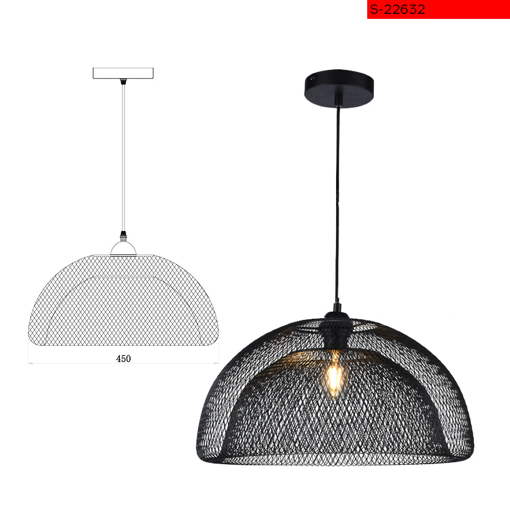 E27 מנורת תליה רונן שחור