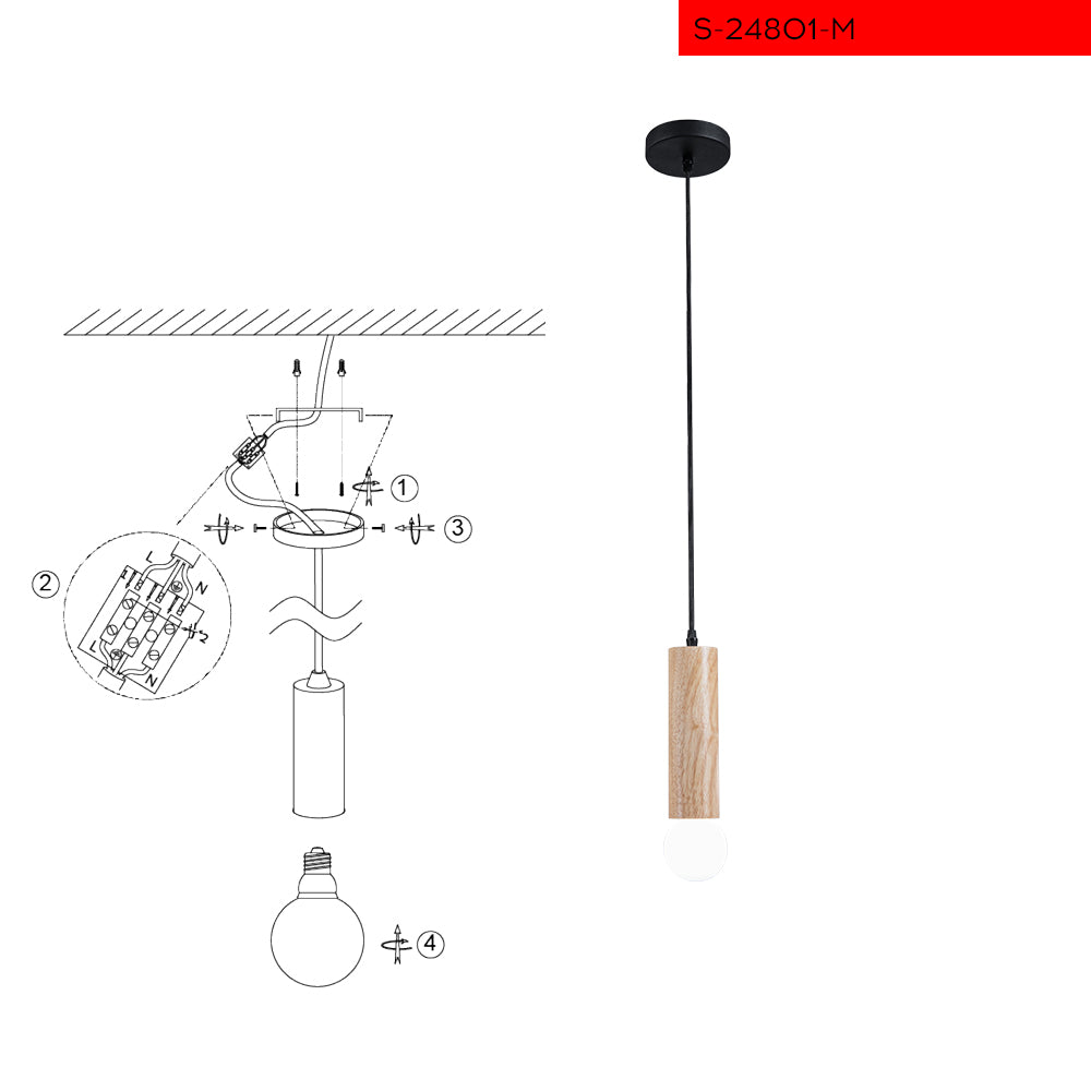 M E27 מנורת תליה ערמונים דגם