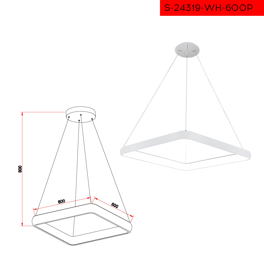 CCT 60CM 72W תליה פלרמו לד קוטר לבן