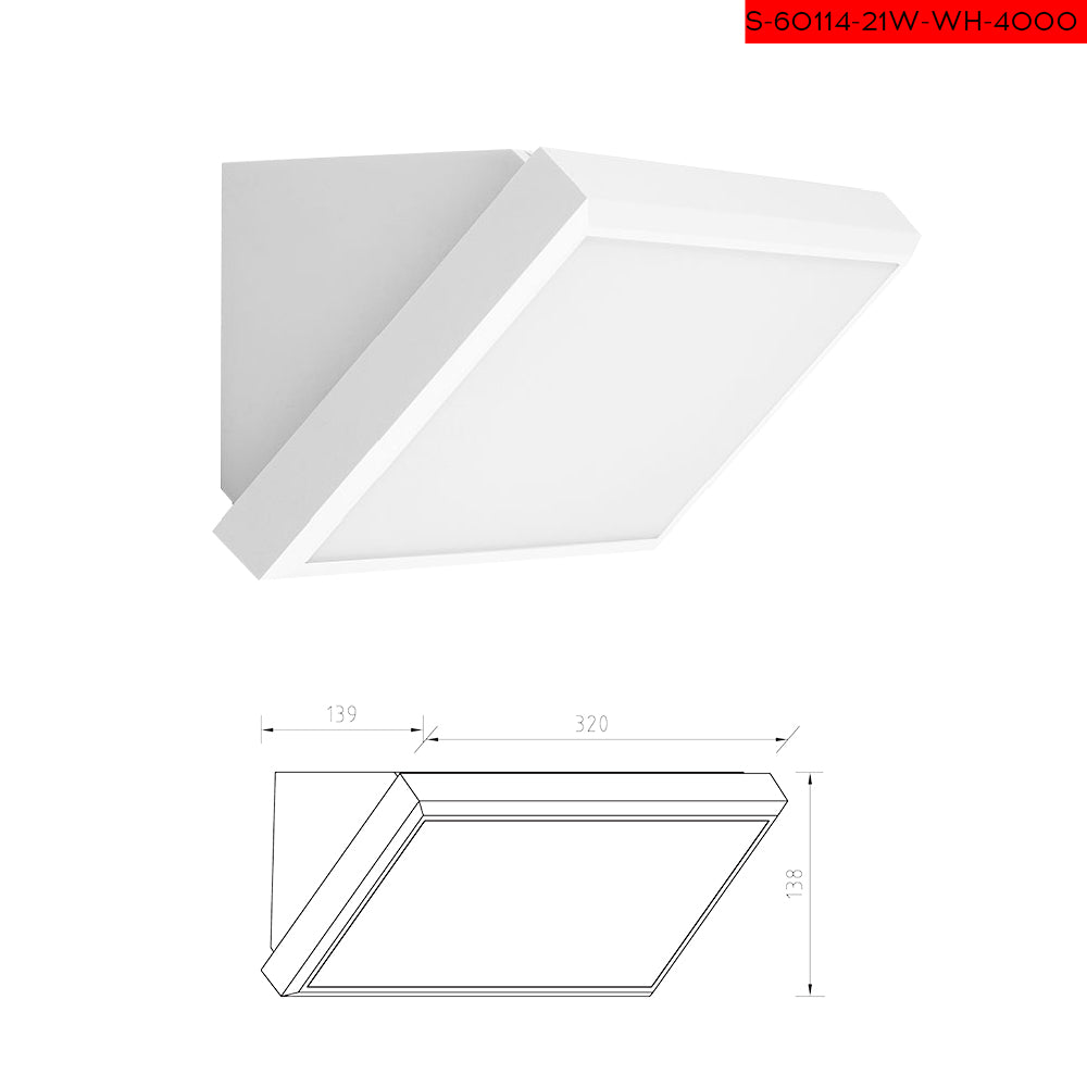 4000K 21W קיר רוז לבן