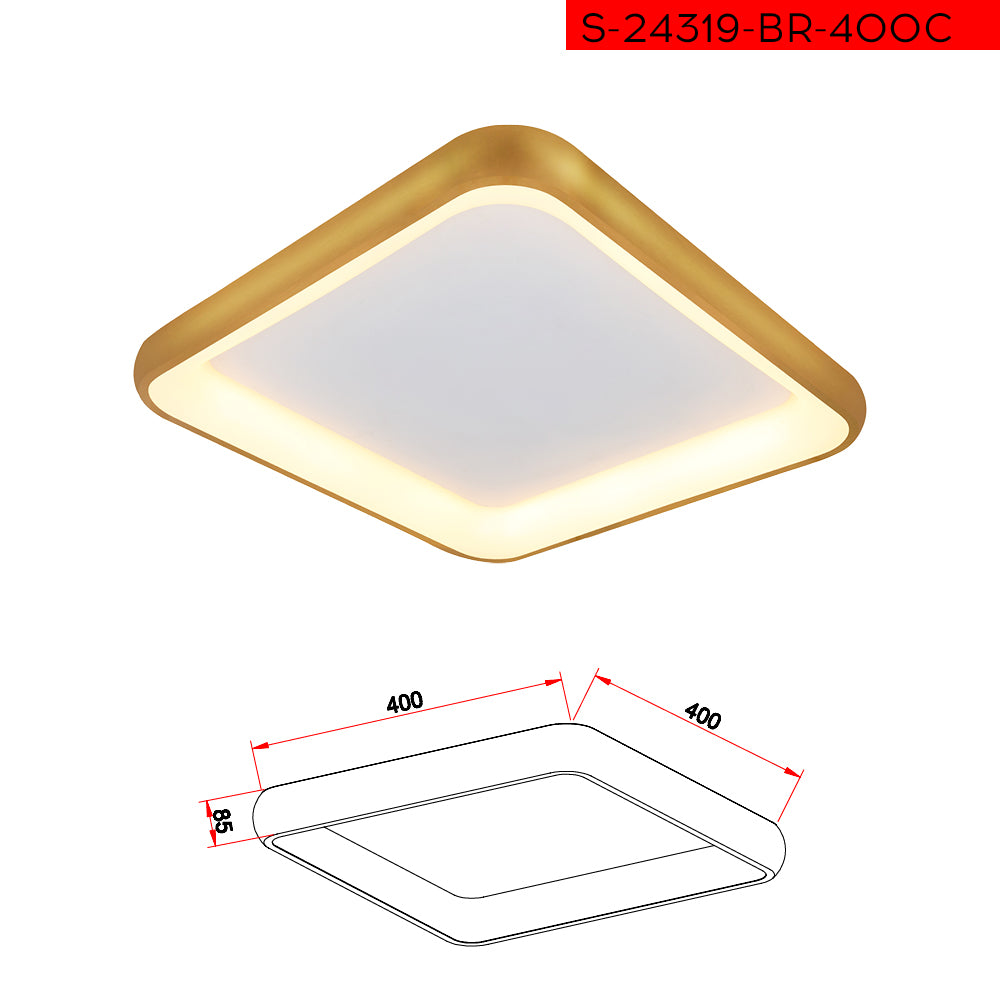 CCT 40CM 54W צמוד תקרה פלרמו לד קוטר פליז