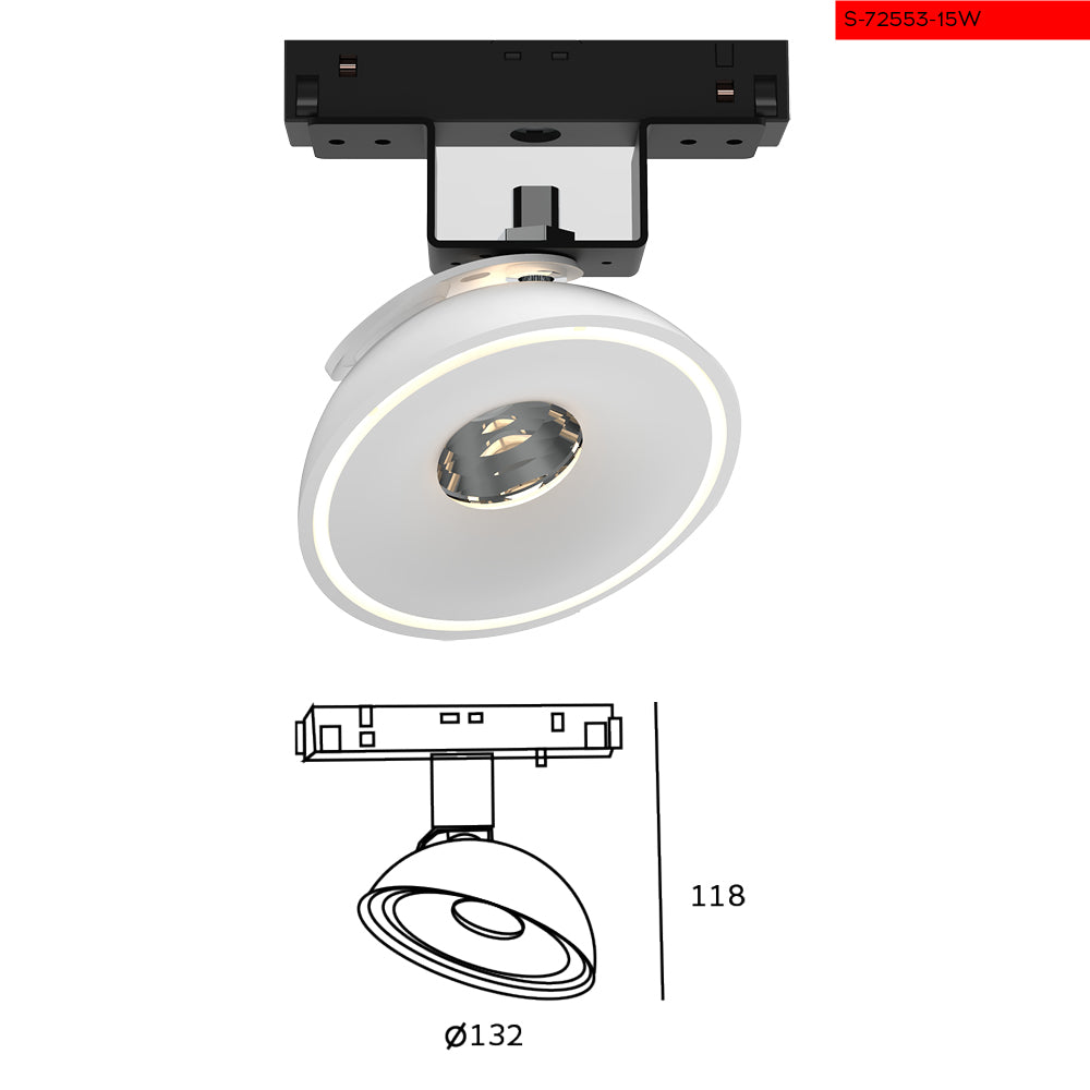 15W 48V ספוט אילא לפס צבירה מגנט