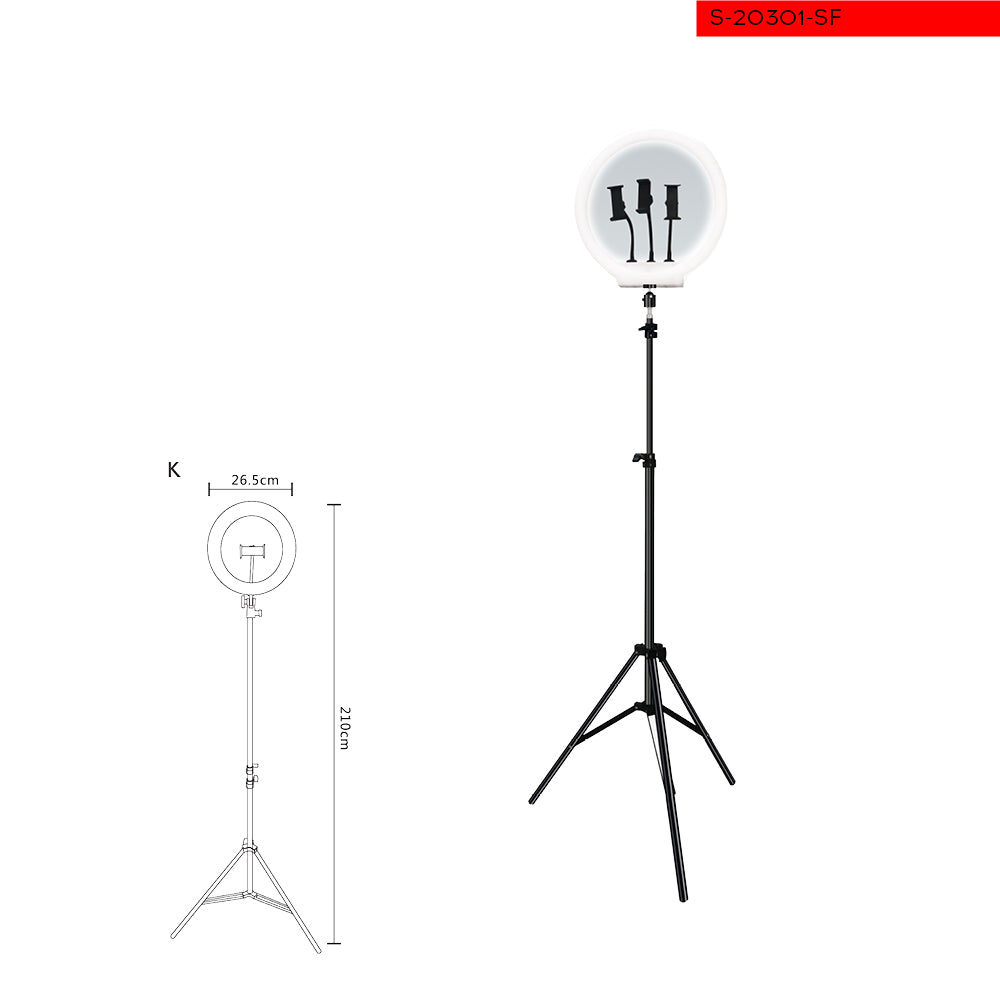 73.5+82 USB מנורת עמידה רינג עם שחור לד ג'