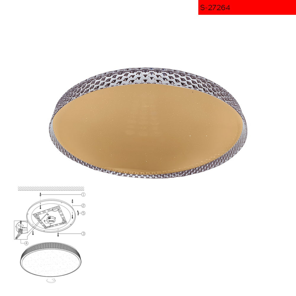 50 CCT צמוד תקרה אסראא לבן  עמעום+שלט קוטר