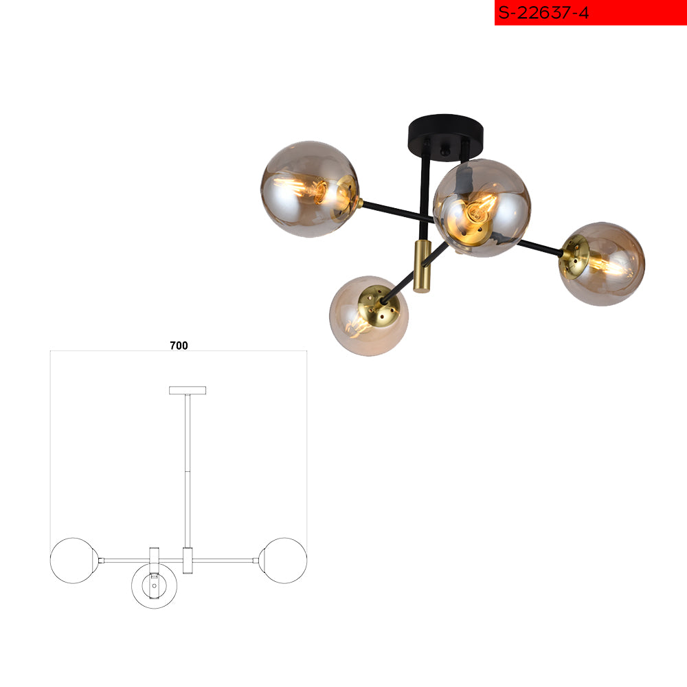 E27 4 צמוד תקרה קלין נורות