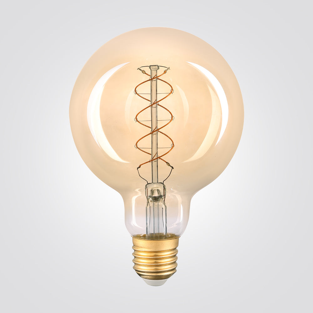 נורת LED דקורטיבית אמבר G95 E27, 6W, 2200K, סליל בצורת "SS"