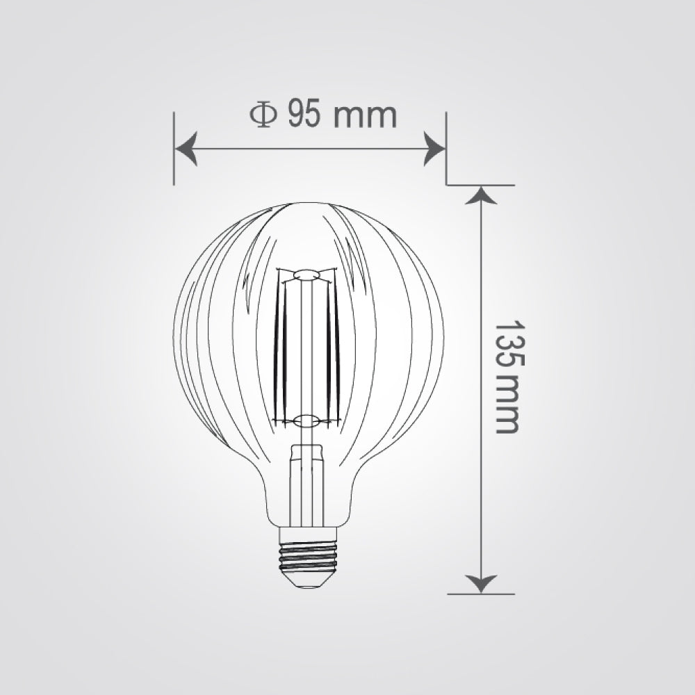 NG 95 E27, 4W, 2700K LED נורת דקורטיבית אמבר