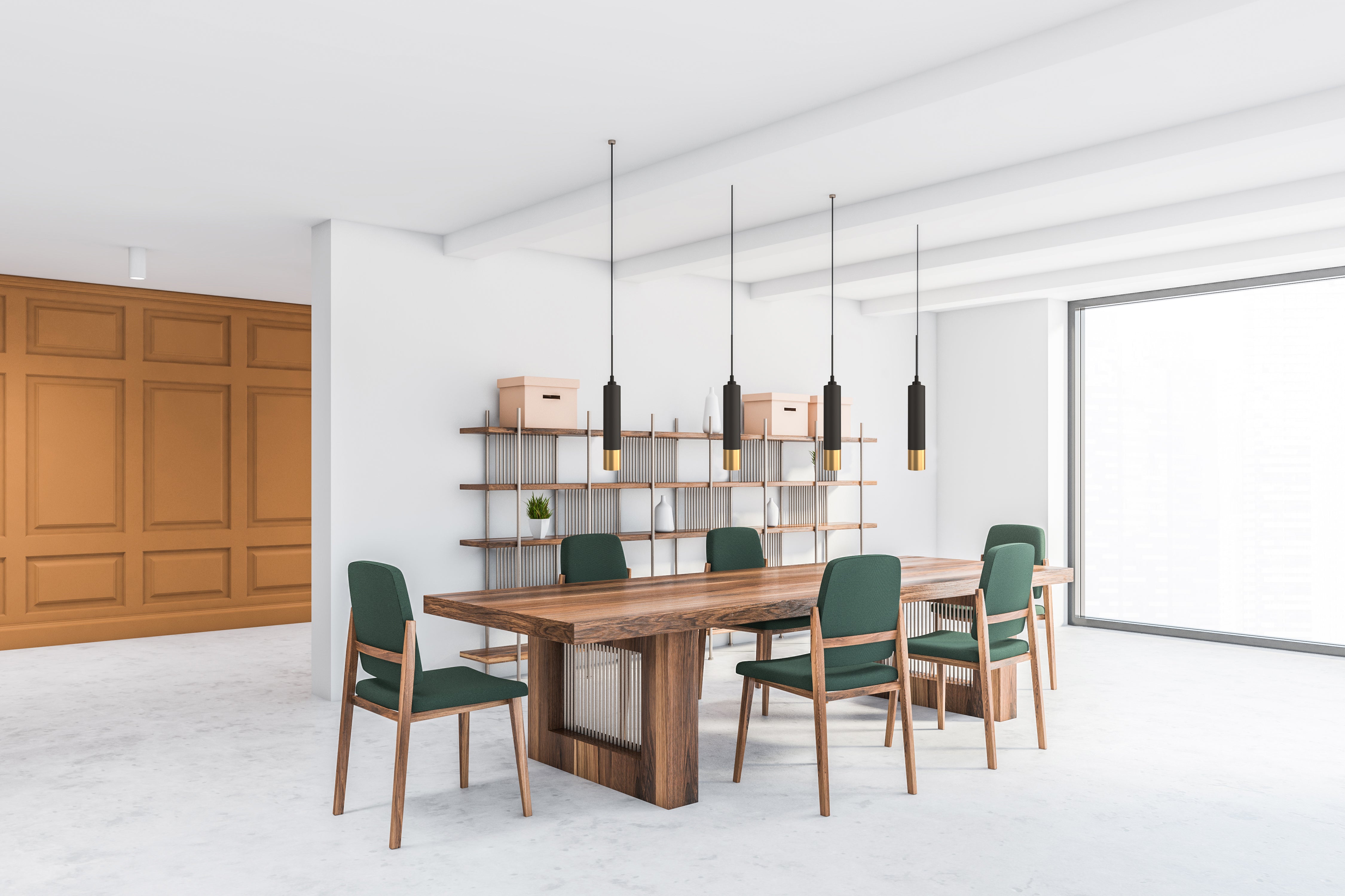 L מנורת תליה מול שחור