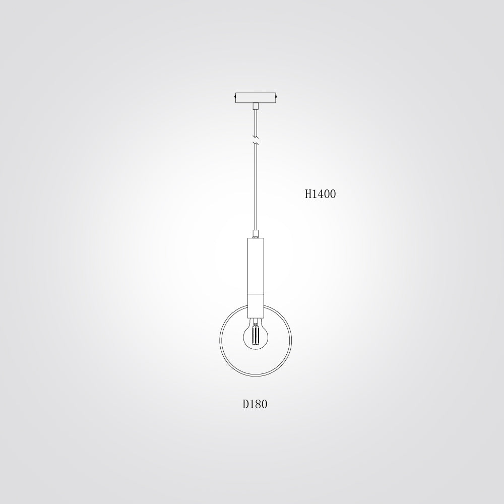 3000K|10W| תלייה בייגל שייש ספרדי+רצועת עור חום