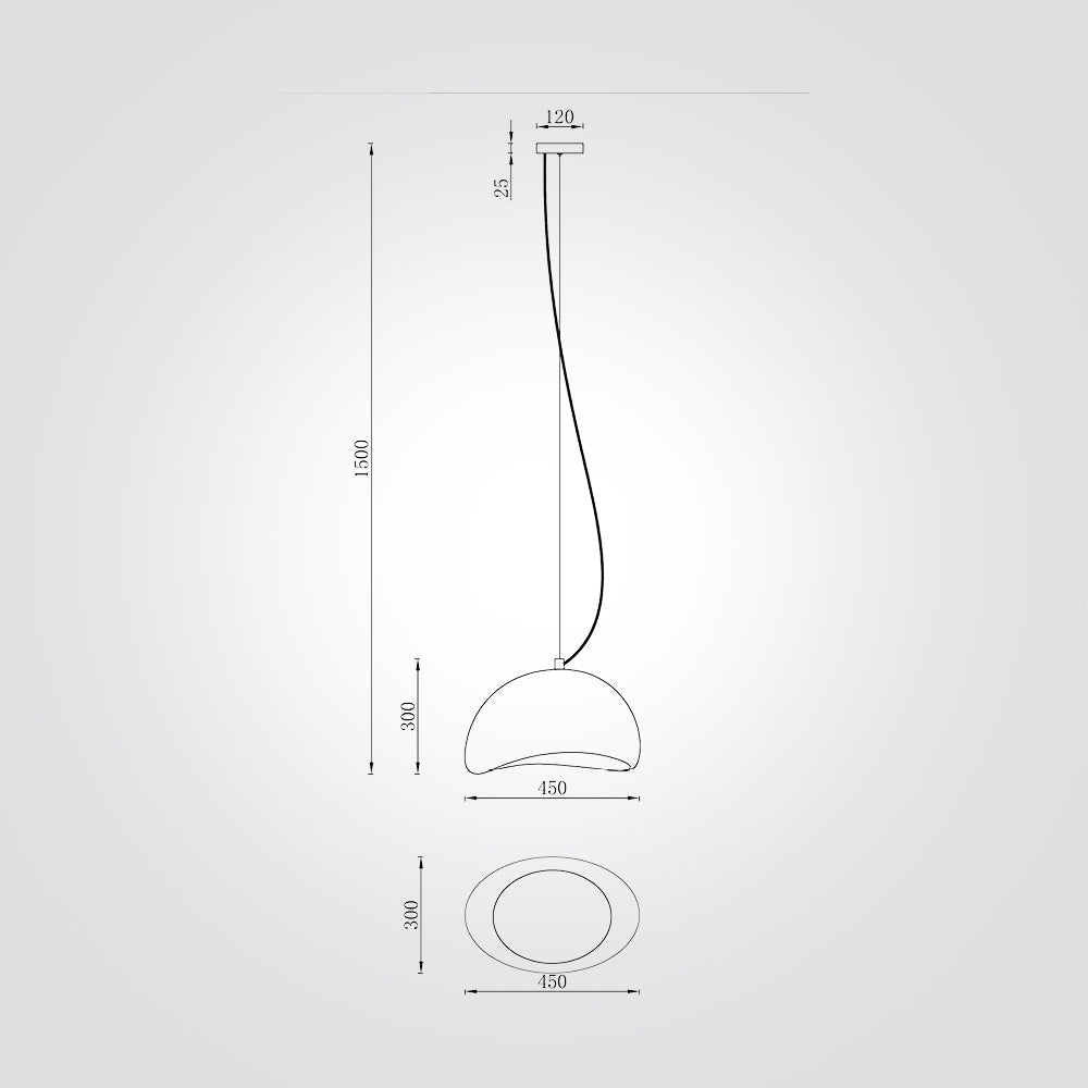 قلادة شلال رمادية بقطر 45 سم E27