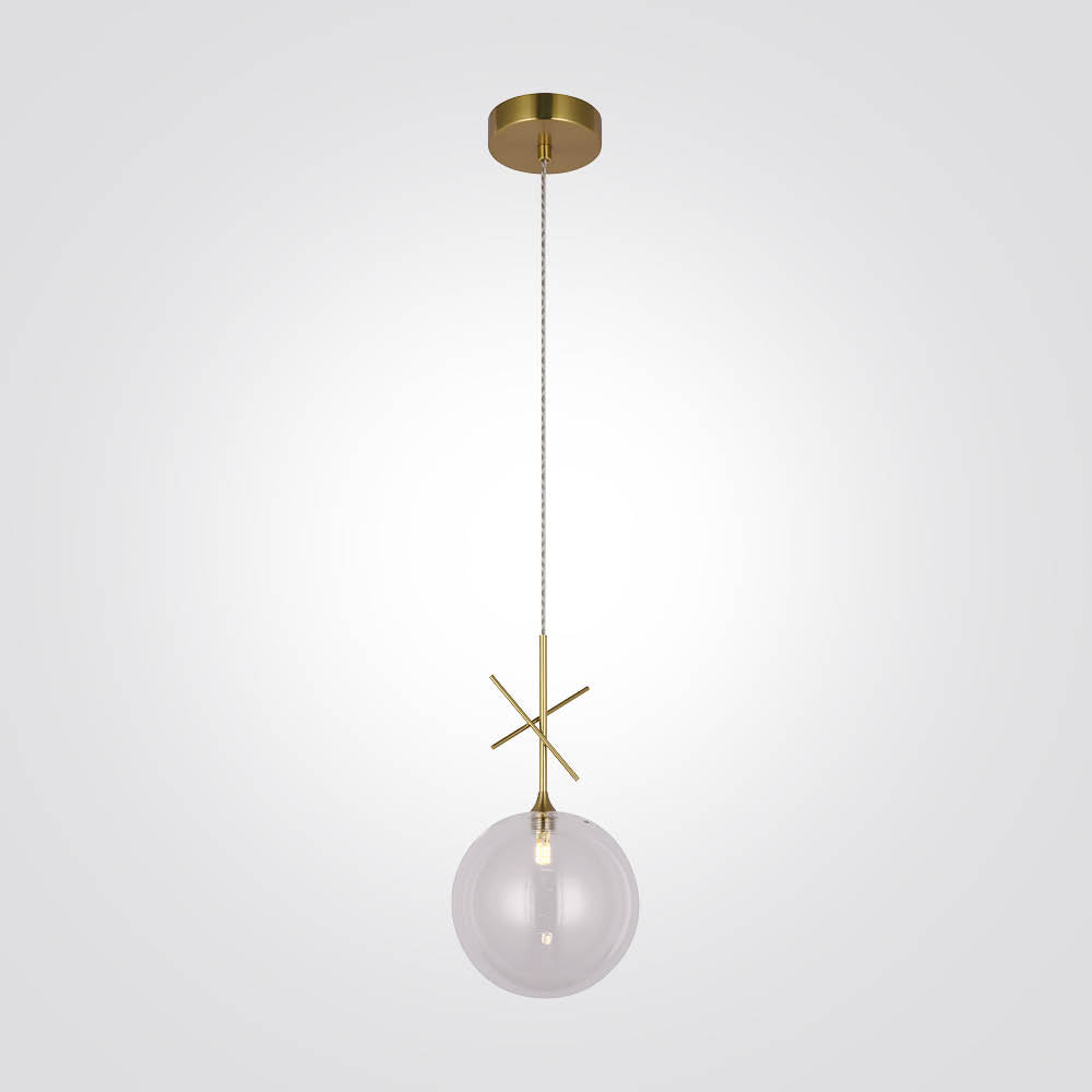 مصباح معلق G4 Paris، شفاف + نحاس