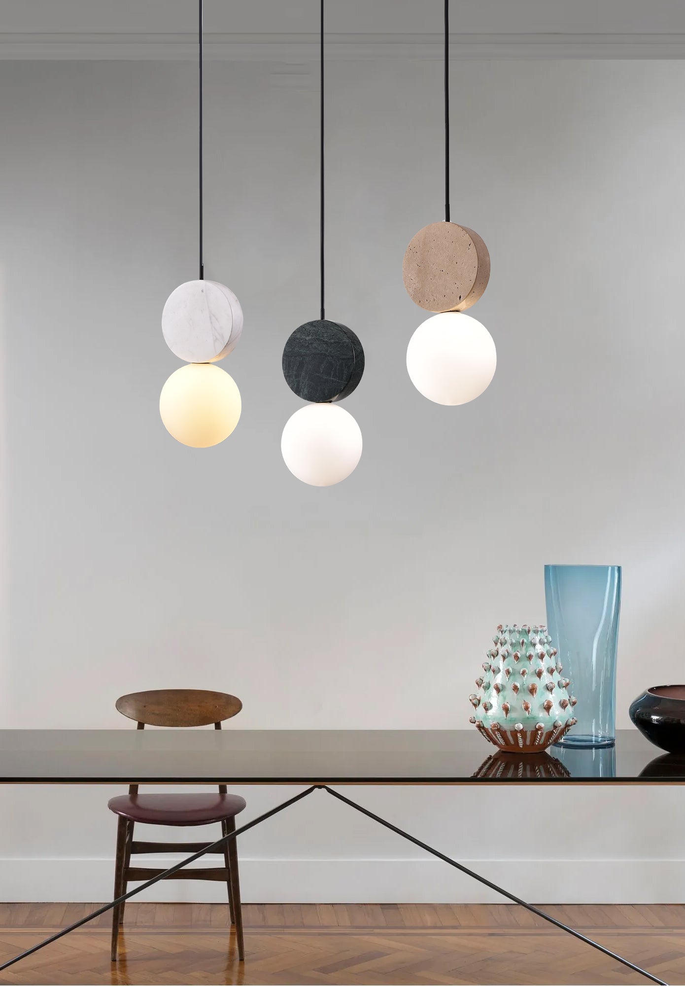 مصباح معلق G9 Billy من الرخام والترافنتين