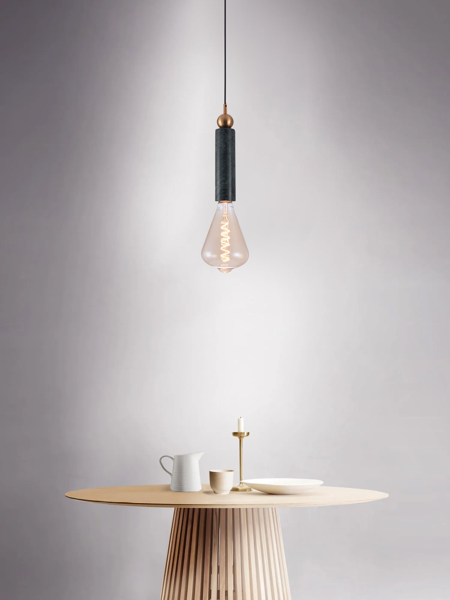 قلادة E27 من الرخام الأخضر إيليش + نحاس