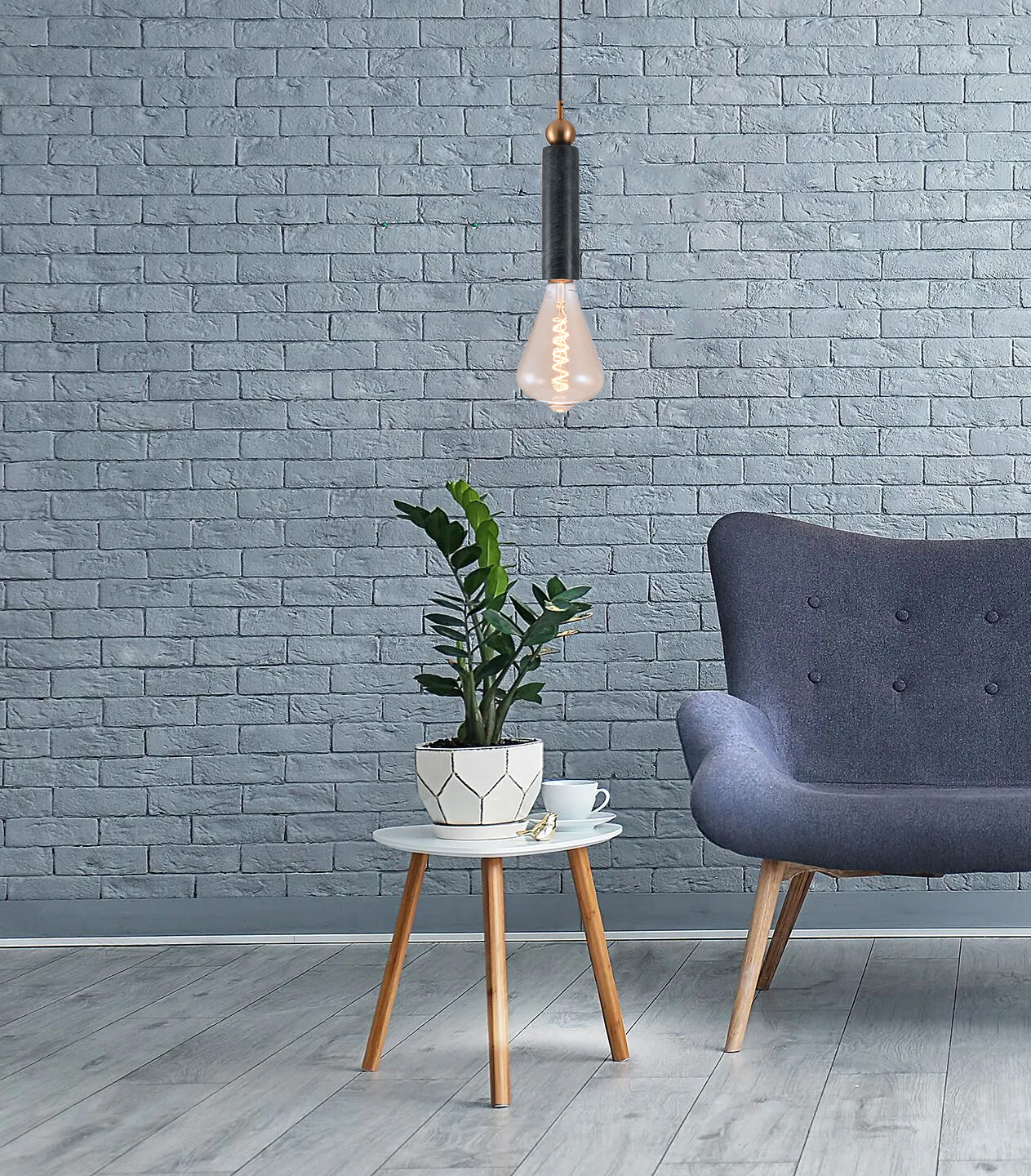 قلادة E27 من الرخام الأخضر إيليش + نحاس