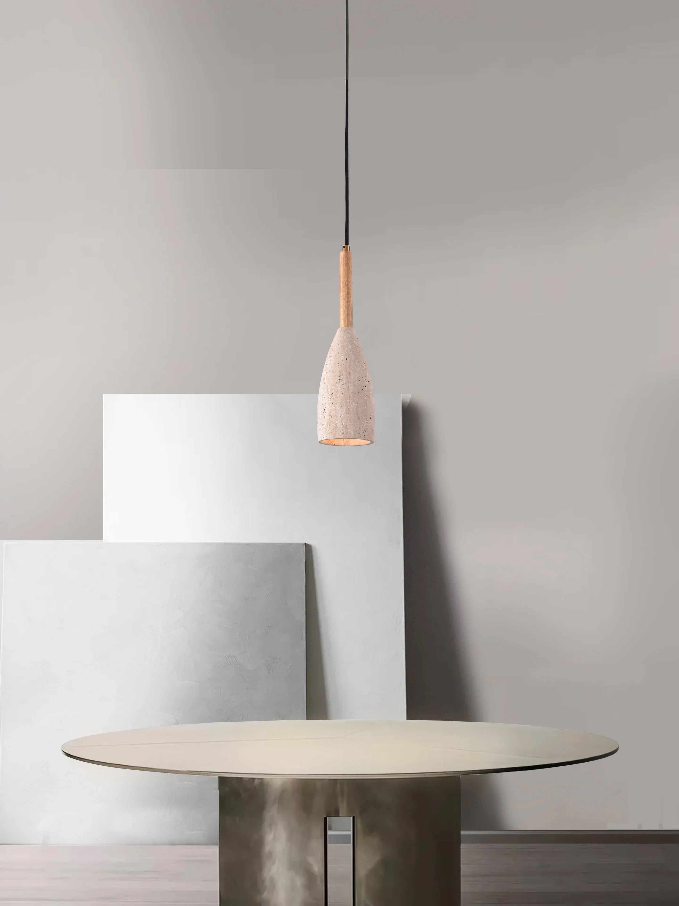 E27 قلادة النعش الترافنتين + الخشب