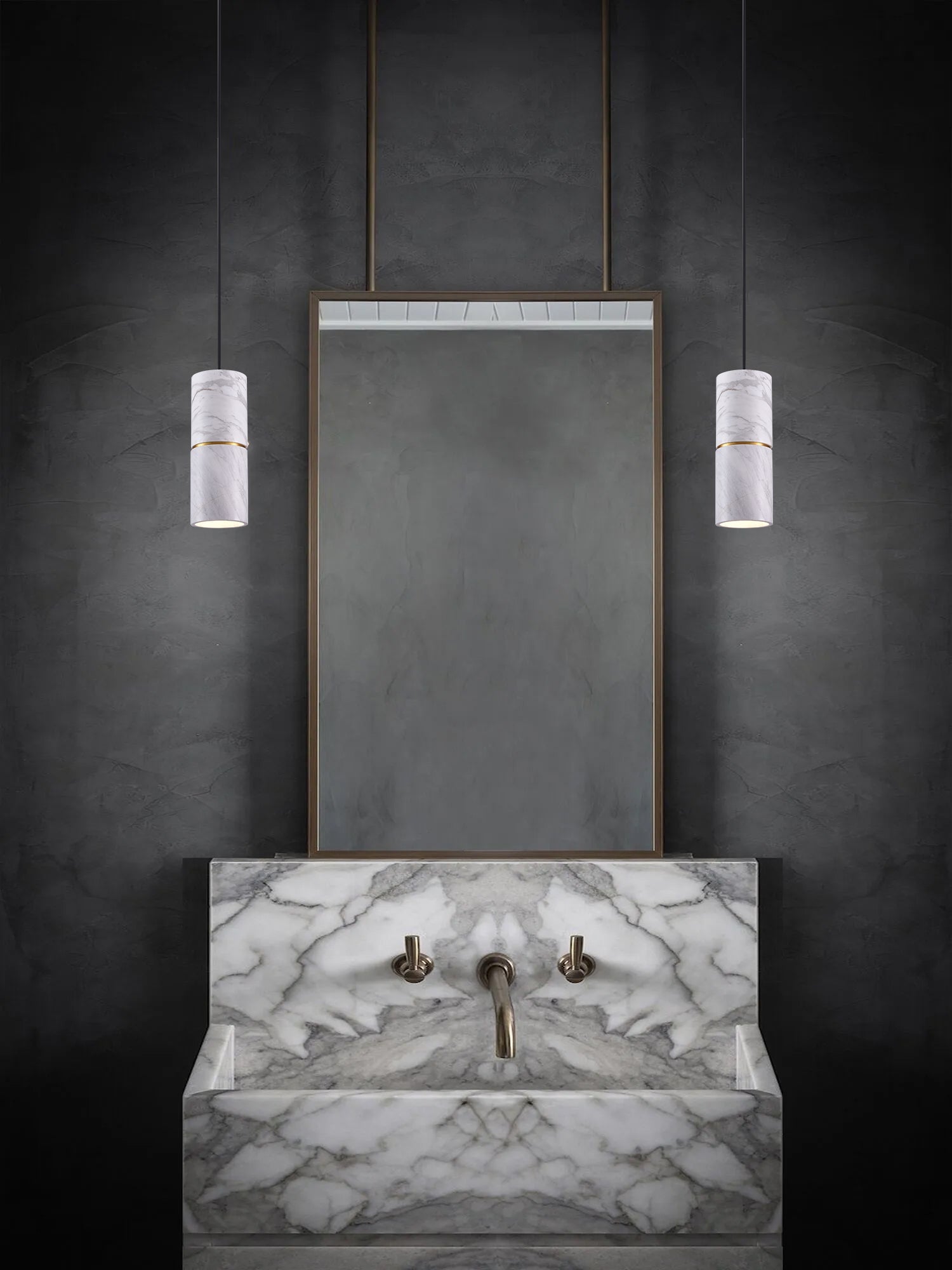 قلادة مدفع بيضاء E27 + حلقة نحاسية