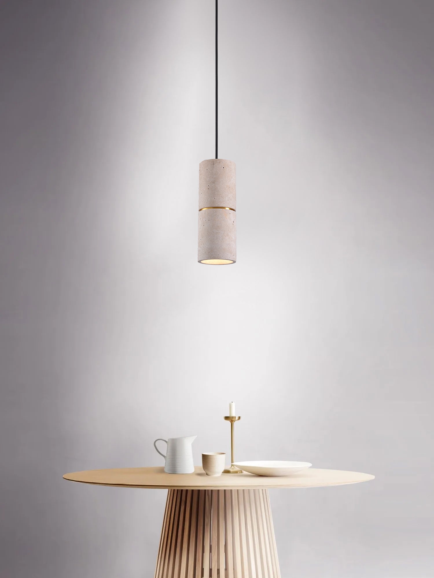 قلادة مدفع ترافينتين E27 + خاتم نحاسي