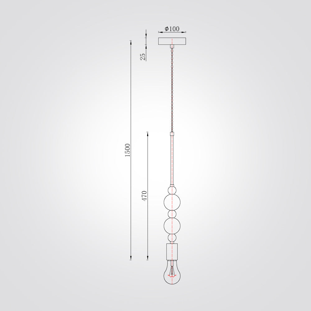 E27 A قلادة نحاسية يمان باللون الأبيض