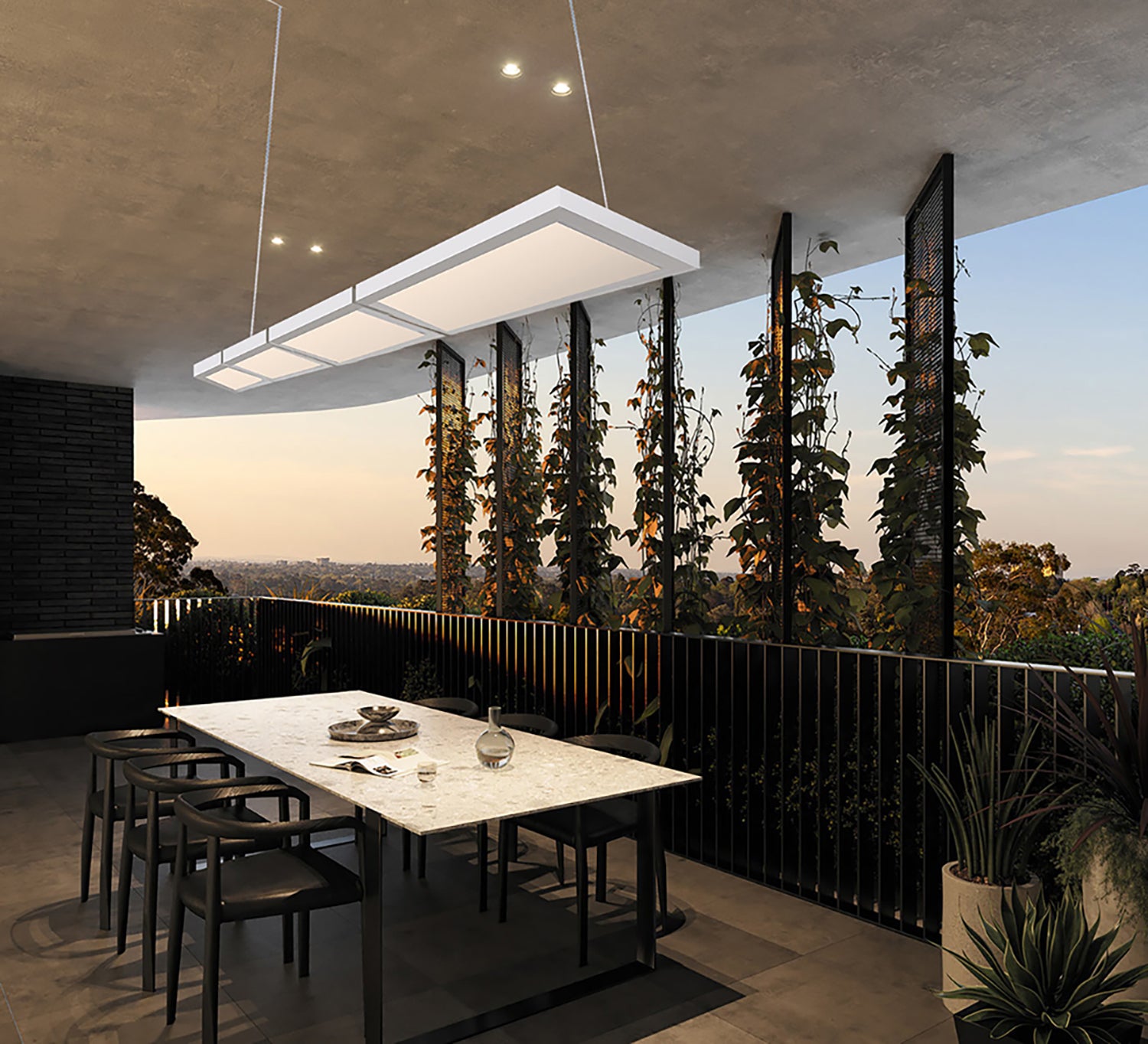 5700K 12W*4 פנל לד תליה אורן רביעיה לבן