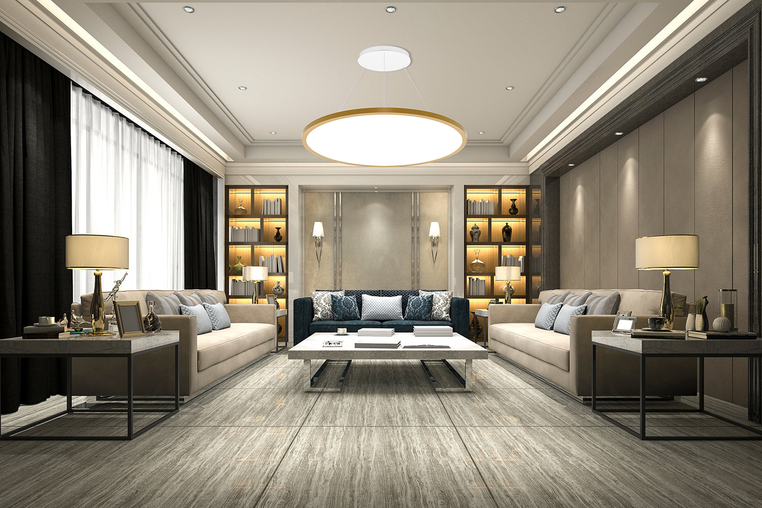 600 56W פנל לד תליה אורן עגול ברונז קוטר