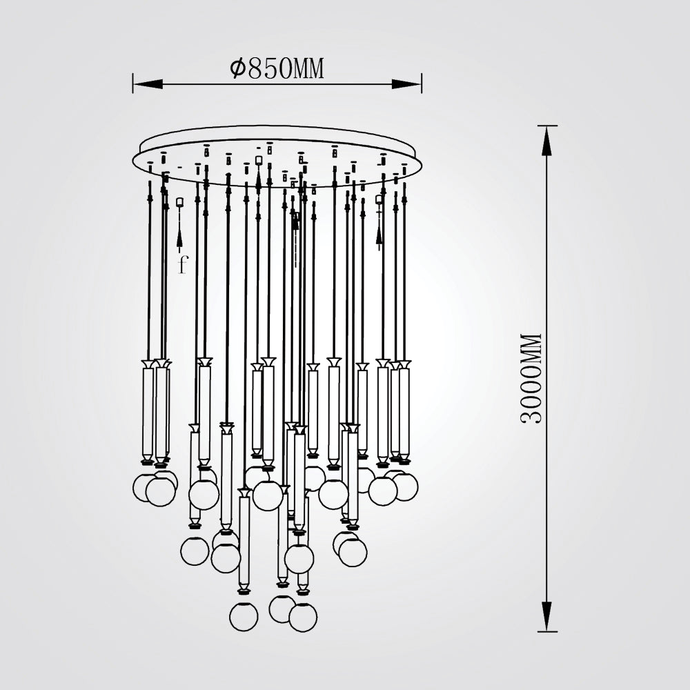 120W 23 מנורת תליה מיונך נורת לד אפור וזהב