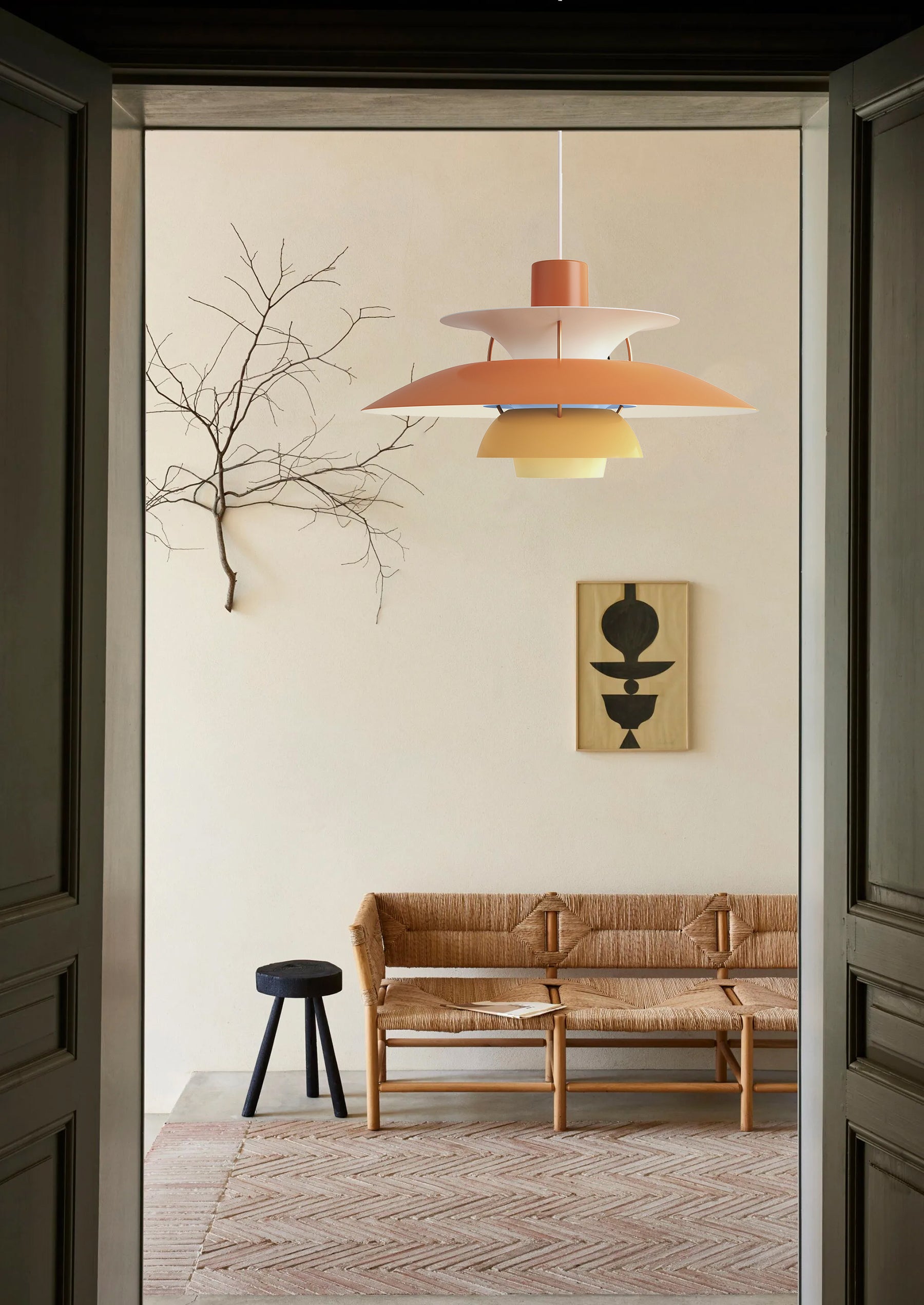 قلادة برونزية برتقالية كبيرة E27