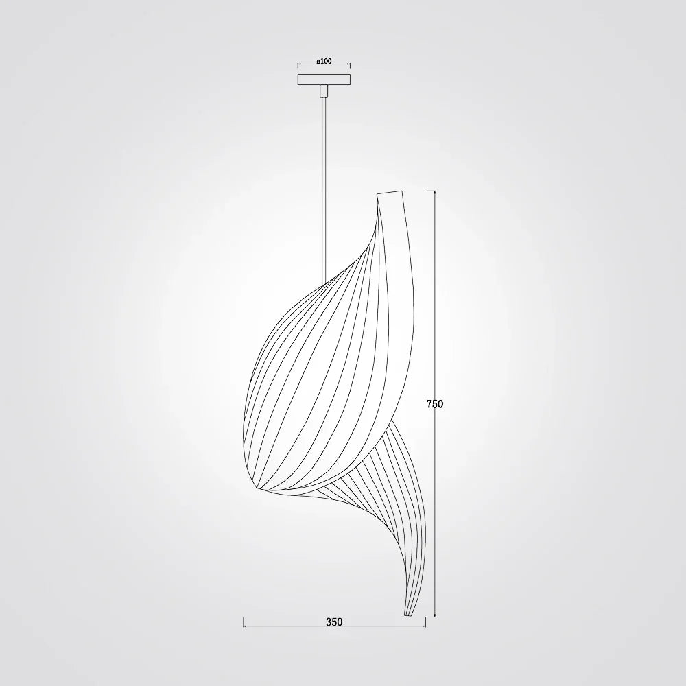 مصباح معلق من خشب الصندل الطبيعي E27