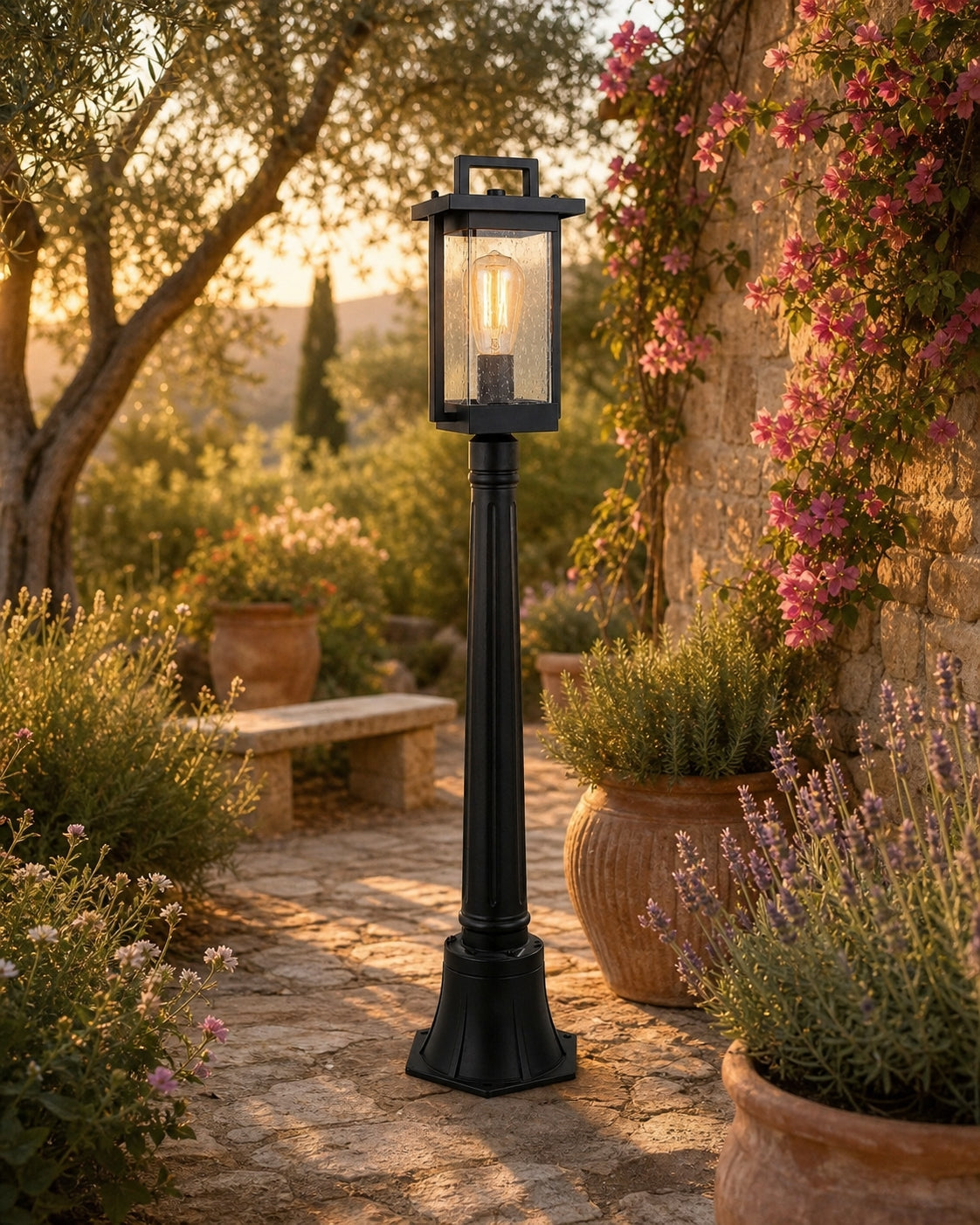 עמוד תאורה חוץ גלאס–40W E27|IP44