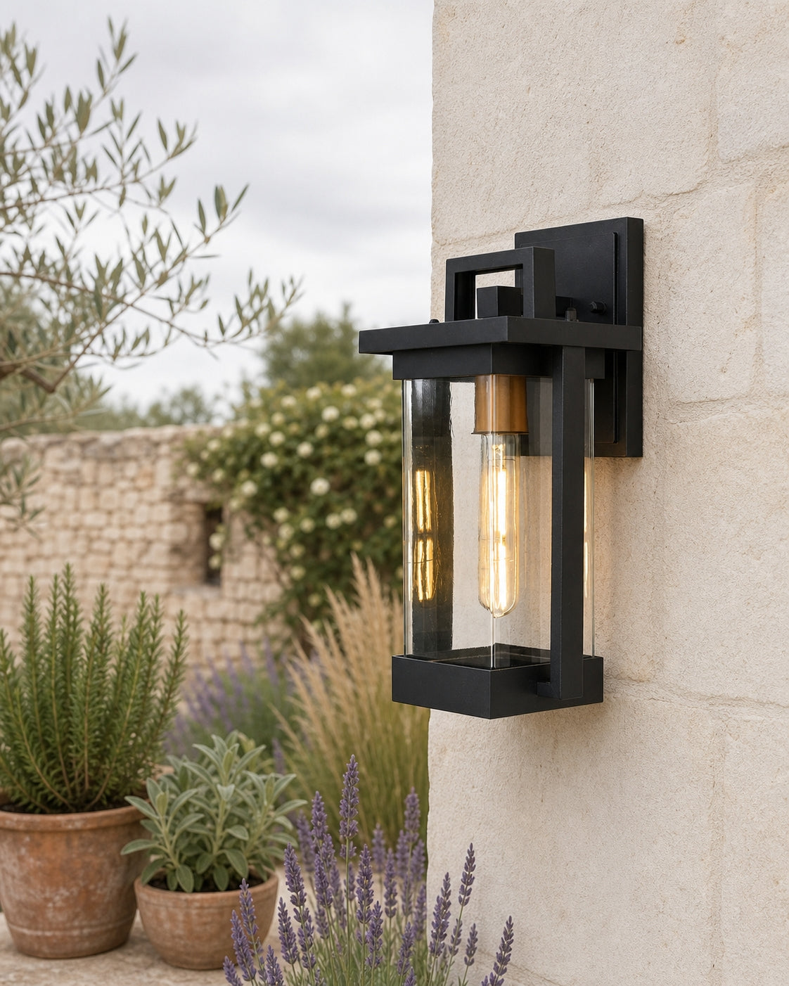 מנורת קיר חוץ גלאס– 40W IP44 | E27