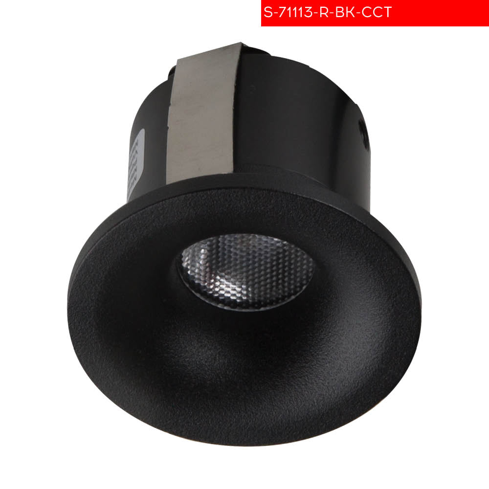 שקוע תקרה לן לד עגול שחור  3W CCT