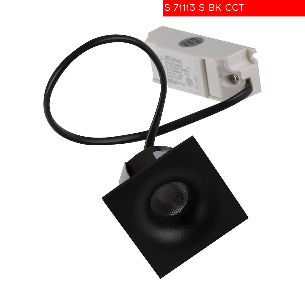 שקוע תקרה לן לד מרובע שחור  3W CCT