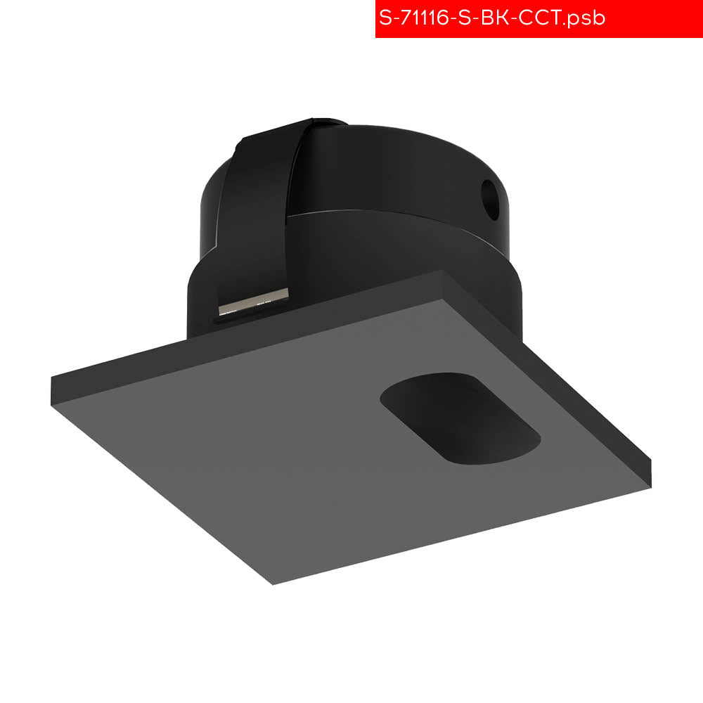 שקוע קיר סיל לד מרובע שחור 3W CCT