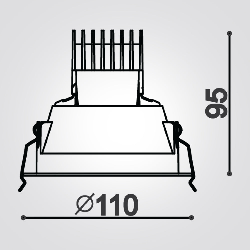 םועמע+240V Φ95 3000K 10W שקוע תים לד עגול לבן