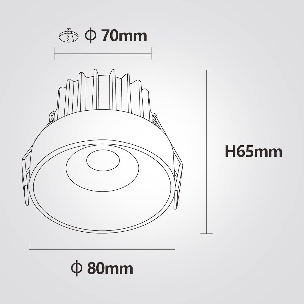 CCT 8W שקוע תקרה תאיר לבן