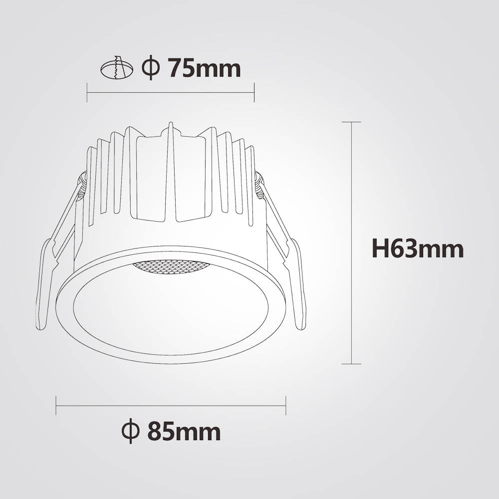 CCT 10W שקוע תקרה נרו לבן