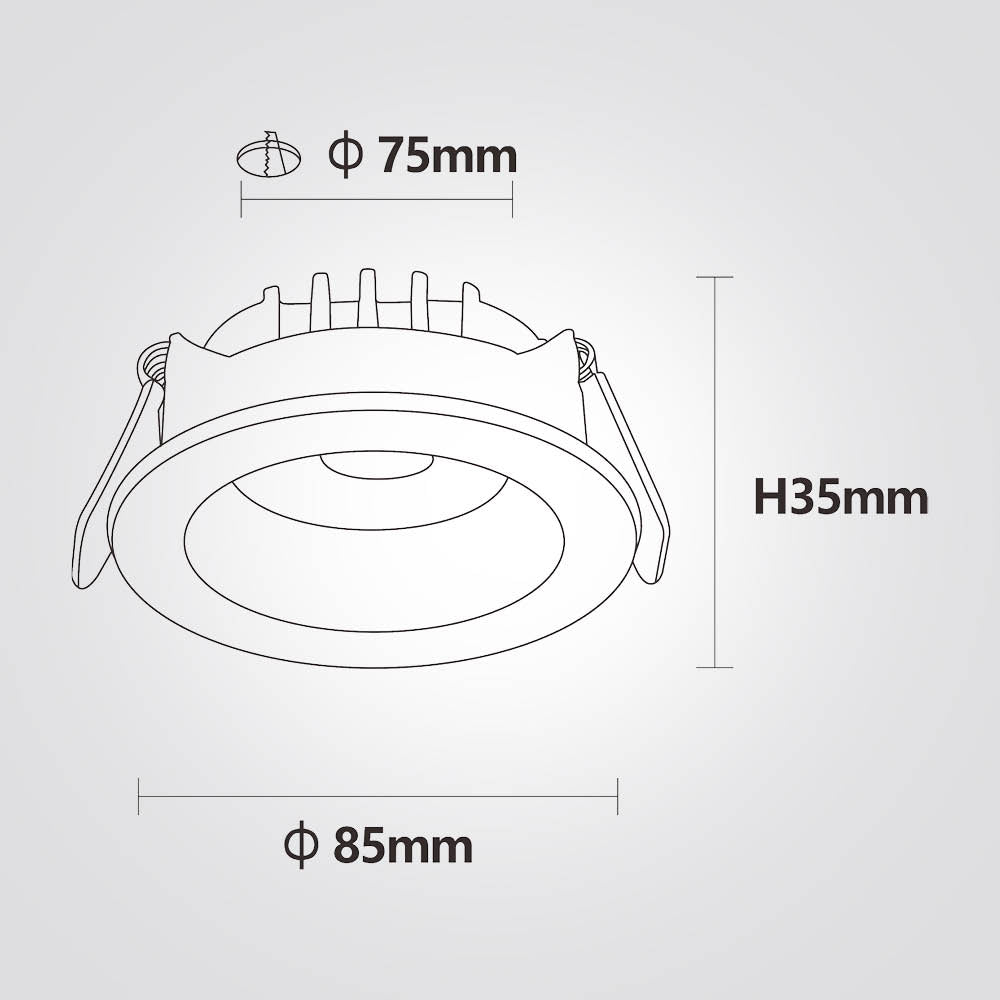 CCT 8W שקוע תקרה קסטרו שחור