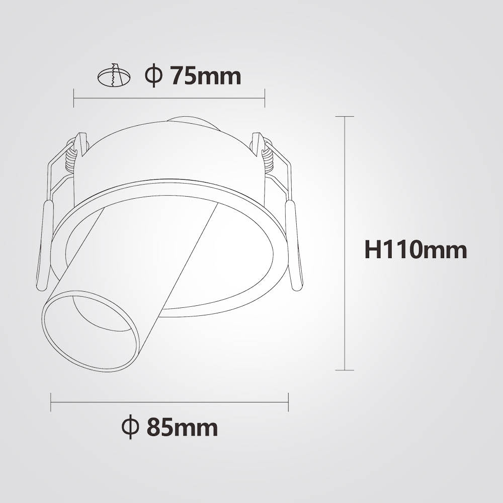 CCT 10W שקוע תקרה קטי שחור