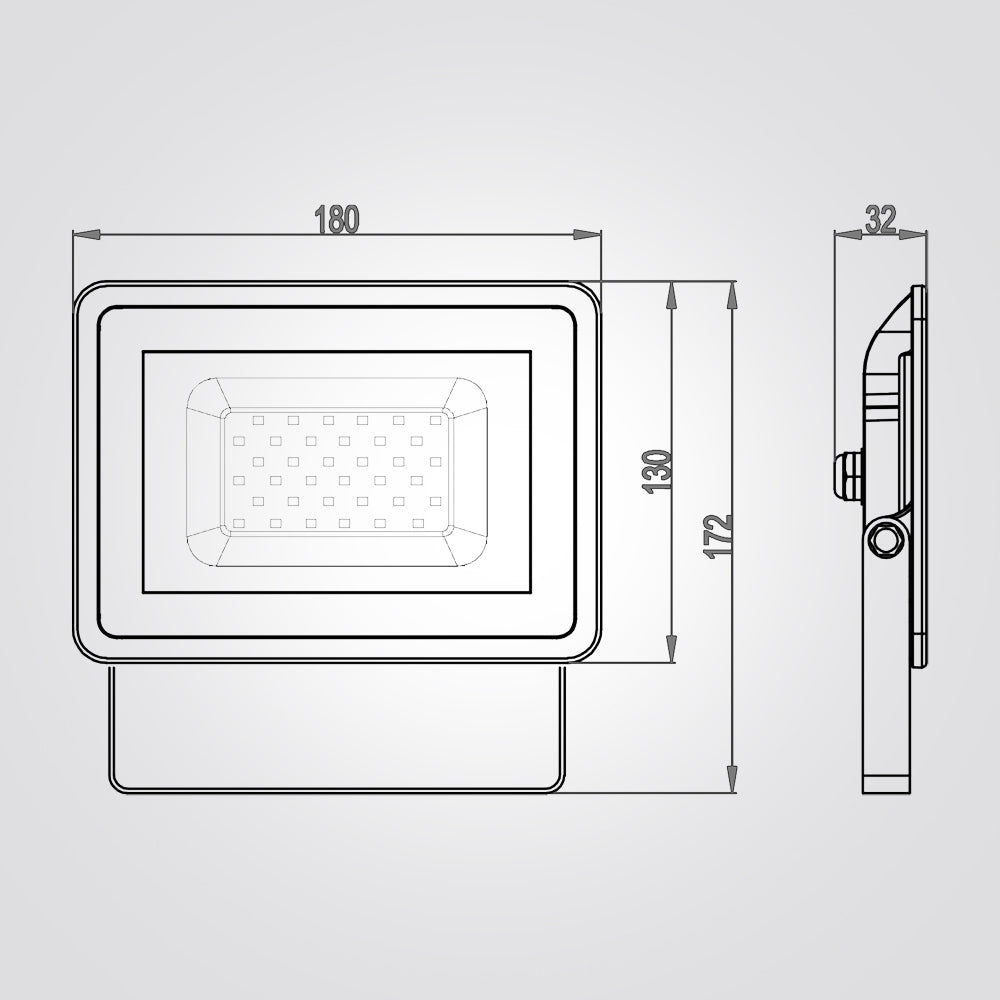 30W SMD פנס ליעד לד אור קר  שחור